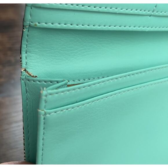 Sheng Tong Zebra Wallet Black/White/Aqua 4.5x8x1 - Picture 6 of 6